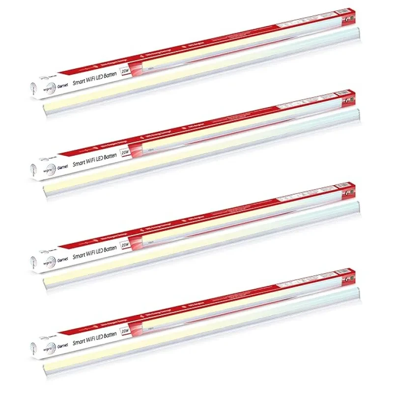 wipro Next Smart Wi-Fi 20W CCT LED Batten | White Tunable | Dimmable | Scheduling | Scene Creation |Smart Grouping of Lights |Control from Anywhere | Amazon Alexa & Google Asst. Compatible |Pack of 4