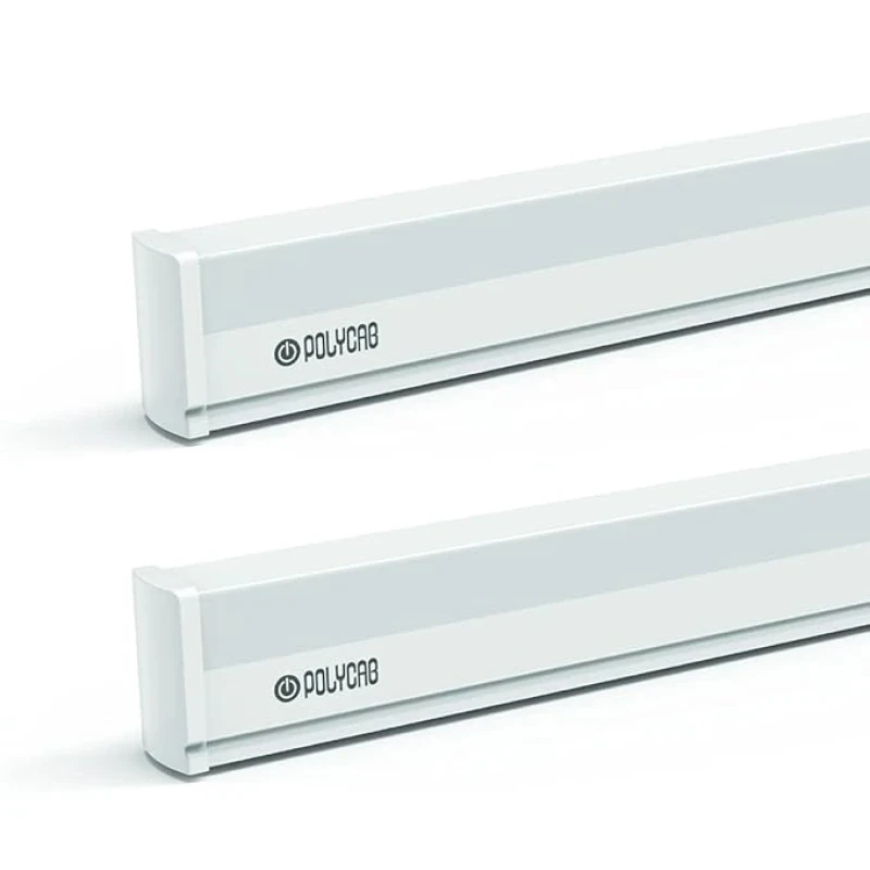 Polycab Intenso 20W LXS LED Batten in Square Shape, Energy-efficient Light with Cool White Color (220-240V, 1130mm, 6500K, 2 Pcs)