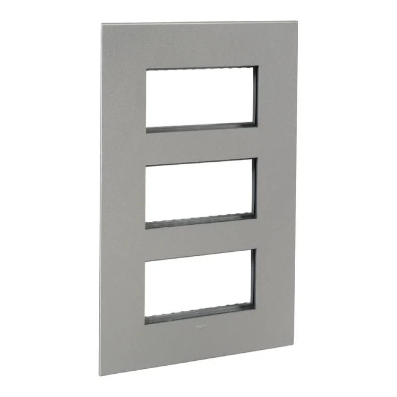 Legrand Arteor Square Cover Plate w Overmoulded Frame 3X6 Module (Magnesium & Champagne)