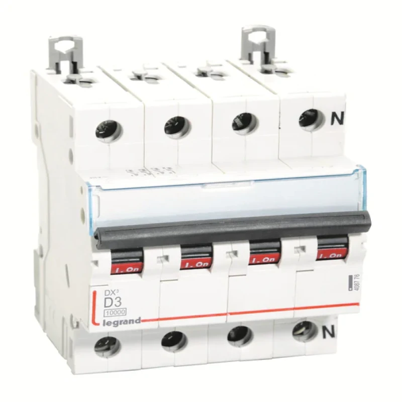 Legrand DX3 AC MCBs - D Curve Triple Pole + Neutral 415 V~ (3A)