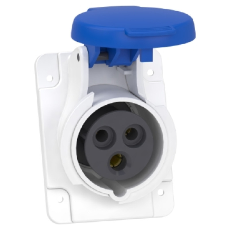 Schneider 16A 2P + E screw-socket-angled - IP44 200...250 V AC Panel (PKY16F423 )