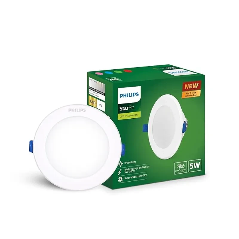 Philips Starfit 5 watt Concealed JB LED downlighter for Ceiling with 3 inch Cut-Out (Natural White, Pack of 1)