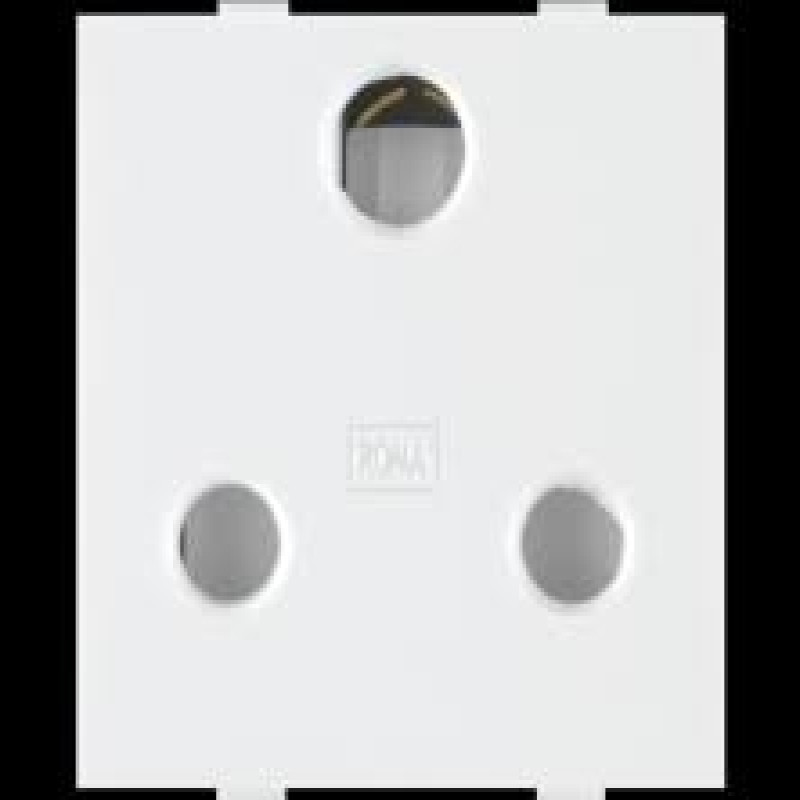 ANCHOR ROMA 3 Pin Socket 16 A, 2 Module, With Safety Shutter |(Pack of 2)