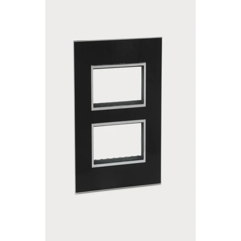 Legrand Arteor Mirror Finish Square Cover Plate w Overmoulded Frame 2x4 Module (Mirror Black & Mirror White)