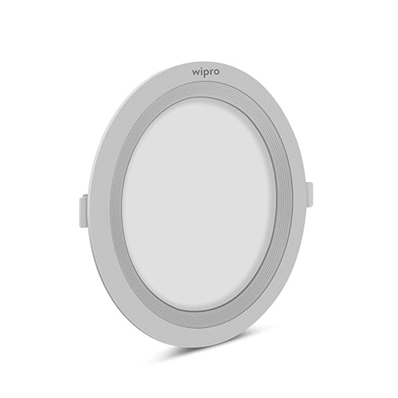 wipro Polycarbonate Garnet 3W Round Led Wave Panel Light for Ceiling|Cool White Light (6000K)|Ultra-Slim Design|Recessed Down Light for False Ceiling|Pop Ceiling Light|Cutout - 75Mm|Pack of 1