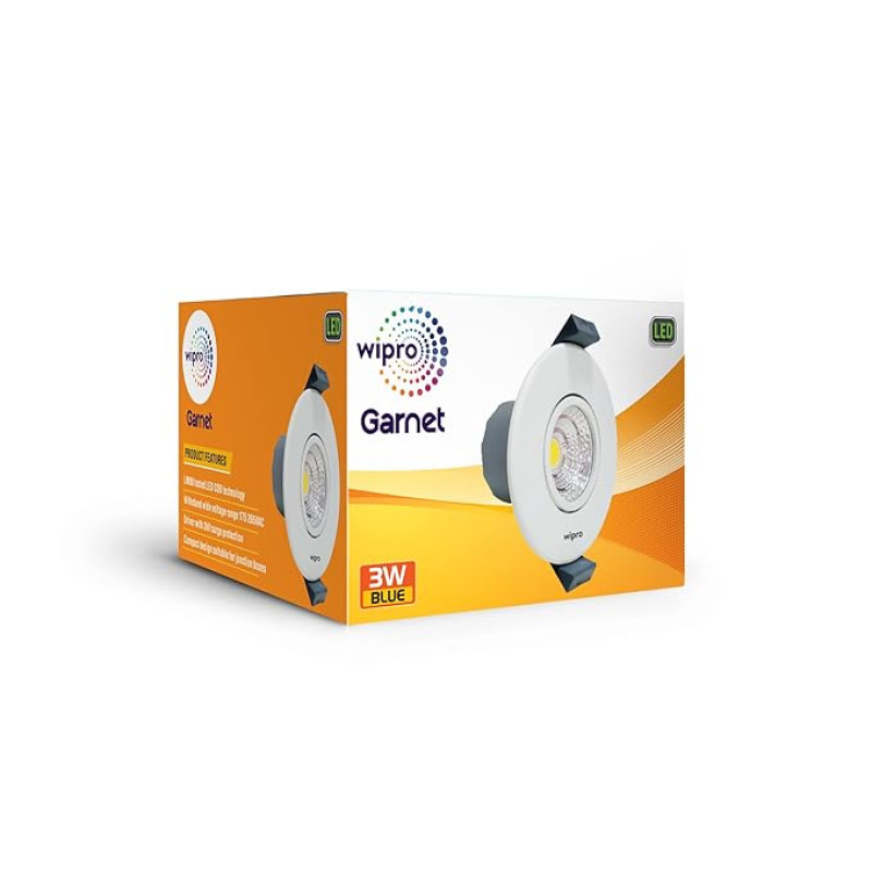 wipro Garnet 3w Mini Spotlight Blue (Pack of 1)