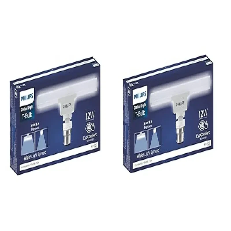 PHILIPS Stellar Bright 12W B22 LED T-Bulb,1080lm,Cool Day Light, Pack of 2
