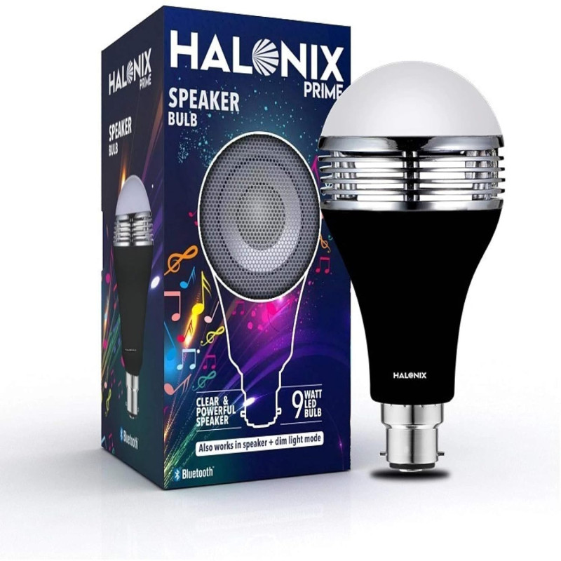 Halonix Bluetooth LED Speaker Bulb 9Watt (White) / 0.5Watt (Yellow), B22d