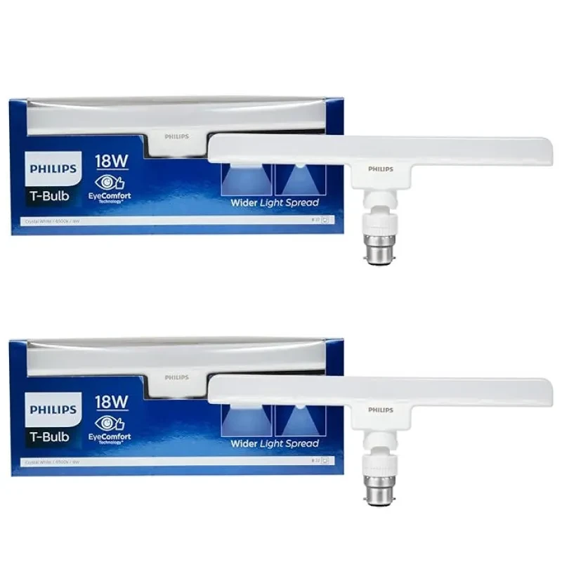 Philips 18W B22 LED Cool White T-Bulb, Pack of 2