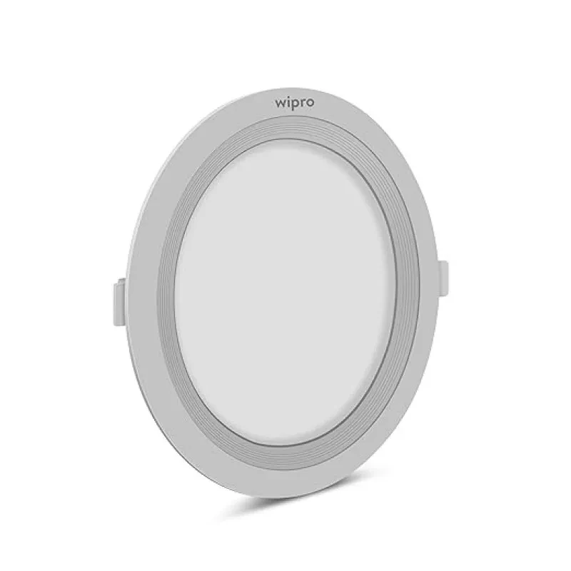 wipro Polycarbonate Garnet 6W Round Led Wave Panel Light for Ceiling,Cool White Light (6000K),Ultra-Slim Design,Recessed Down Light for False Ceiling |Pop Ceiling Light,Cutout-100Mm,Pack of 1,