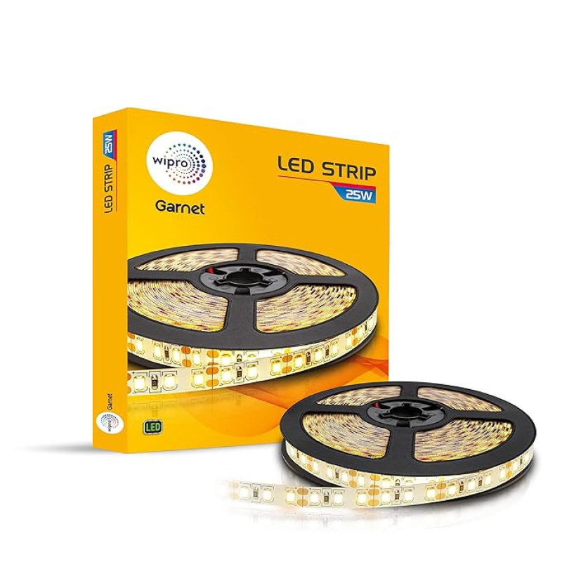 Wipro Plastic Garnet 25W Led Strip with 60 Led/Mtr,Warmwhite(5 Meter,Pack of 1)