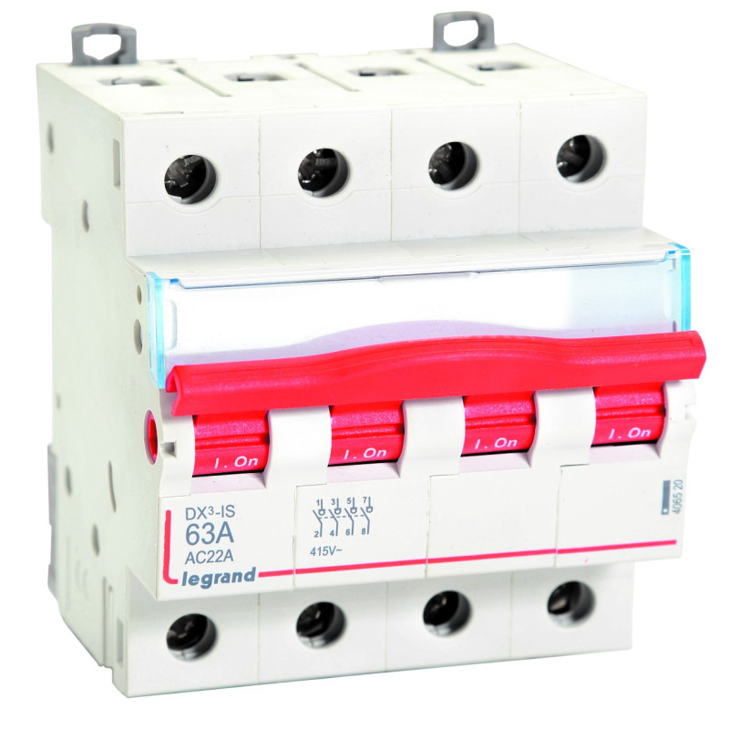 Legrand DX3 Isolators - Four Pole 415 V~ (63A)