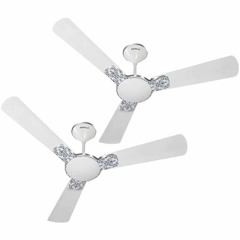 Havells Enticer Art 1200mm 2 Star Energy Saving Ceiling Fan (White, Pack of 2)