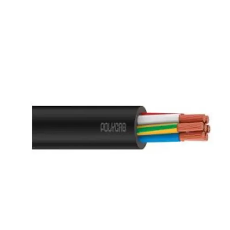 Polycab 6 Sqmm 6 Core FR PVC Insulated Industrial Flexible Cable Black (100 Mtrs)