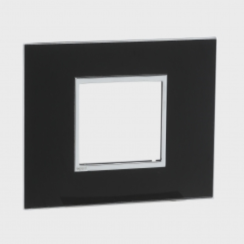 Legrand Arteor Mirror Finish Square Cover Plate w Overmoulded Frame for Shaver Socket 3 Module (Mirror Black & Mirror White)