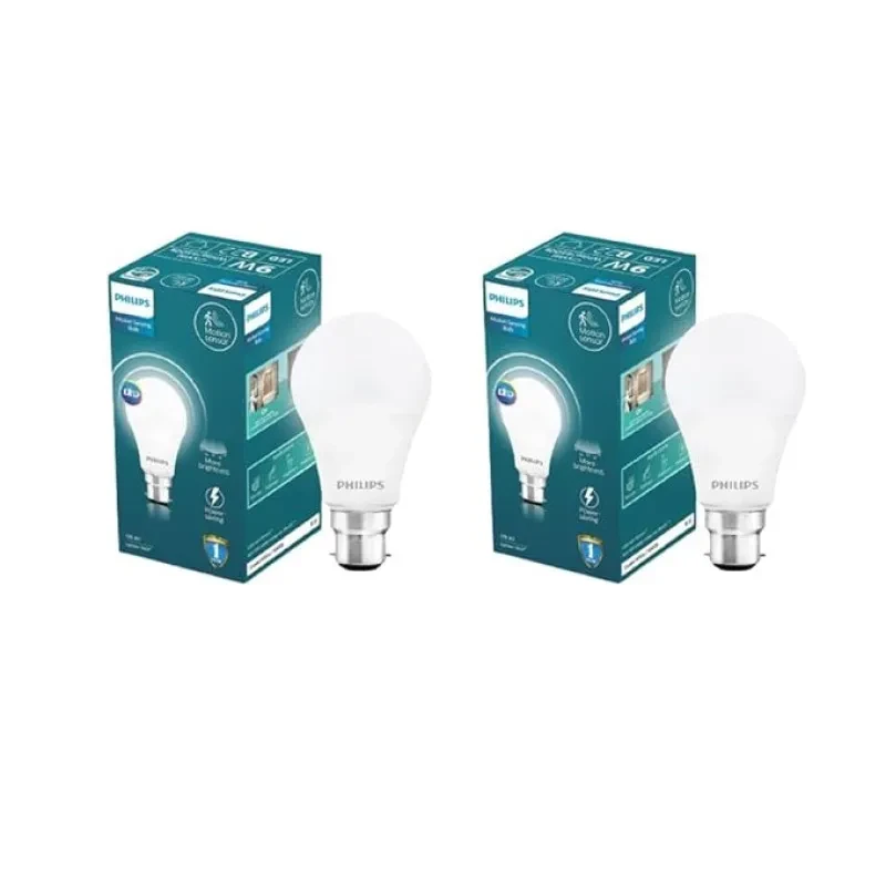PHILIPS Motion Sensor B22 LED Bulb | Motion Sensor Light for Home | Motion Sensor LED Bulb | Crystal White, Pack of 2