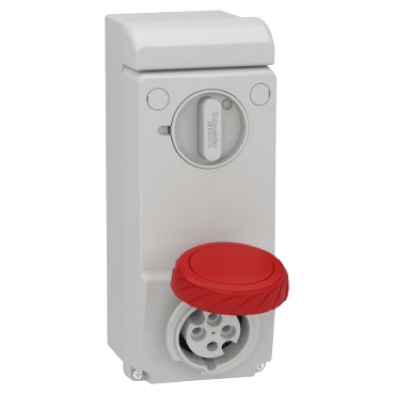 Schneider 16 A - 3P + E interlocked socket IP65 - 380...415 V AC - wall (83085)