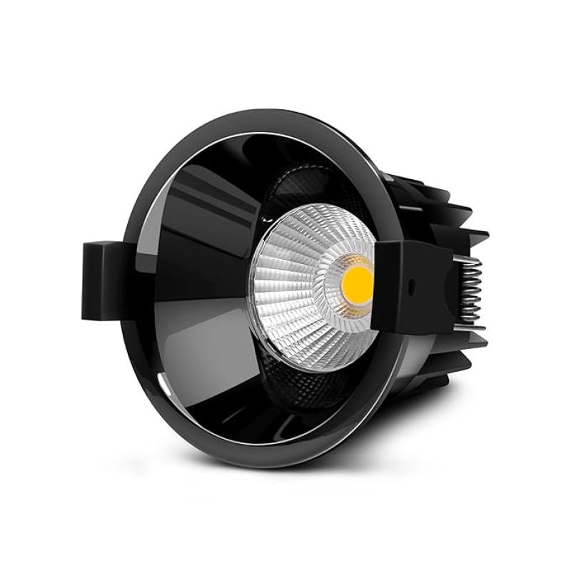 Wipro 12w Alpha Trimless Black COB | Neutral White (4000K) | Aluminium PDC Heat Sink | Sharp Beam Angle with Reflector for Home, Office and Store Cabinet Display | Pack of 1