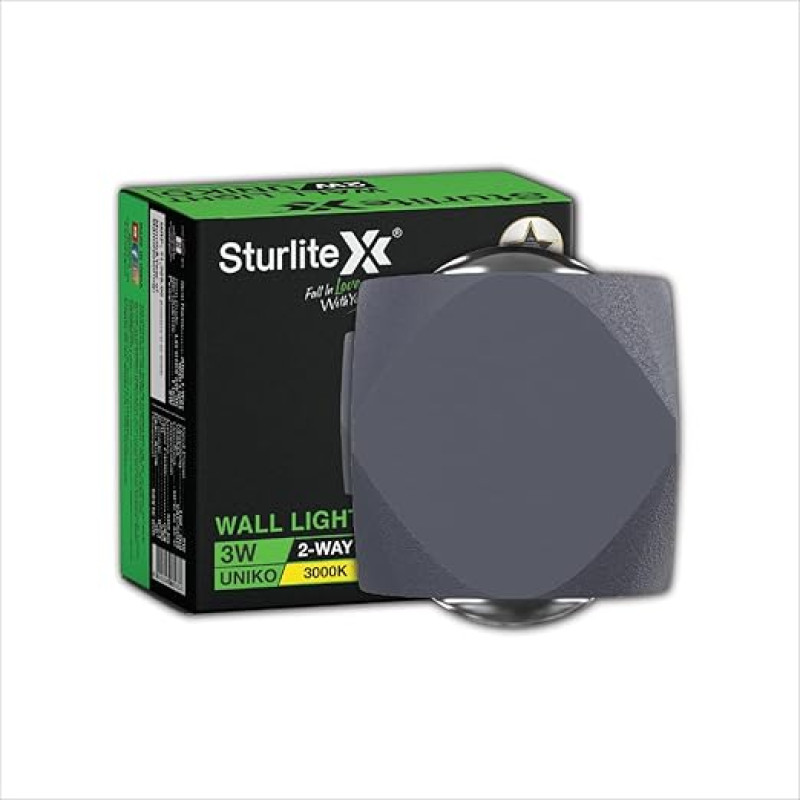 Sturlite Uniko 3Watt 2-Way LED Wall Light| 3K Color Temperature| Corrosion & Scratch Resistant| Aluminum Body with IP65-Weather Protection| Indoor & Outdoor Wall Mount Decorative Light - Pack of 1