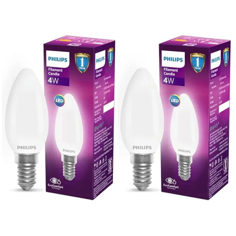 PHILIPS 4W e14 LED Cool White Lamp, Pack of 2,