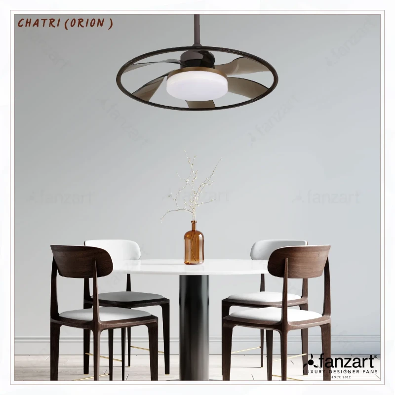 Fanzart Chatri Olive (Orion)- 22″ Modern fan with 6 x ABS Blades, BLDC motor, Summer- Winter Feature and Remote Control