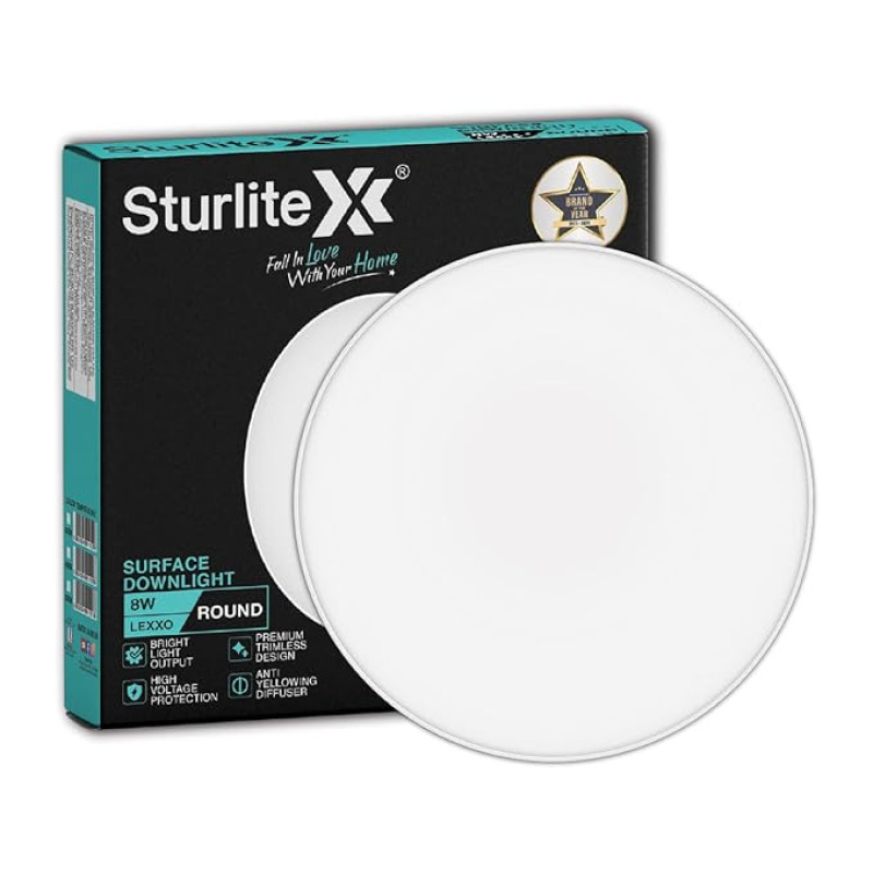 Sturlite Lexxo 8W Round LED Surface Light| 6500k Cool White Color Temperature