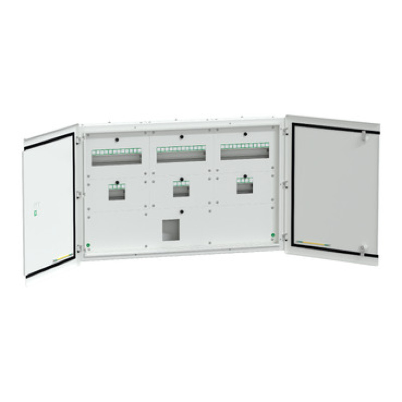 Schneider Acti9 Phase Segregated DBs - (IP43) - 0+100A MCCB+(3*4)+(3*12) - Double Door - 12 way with MCCB I/C - (A9HPSG12M)
