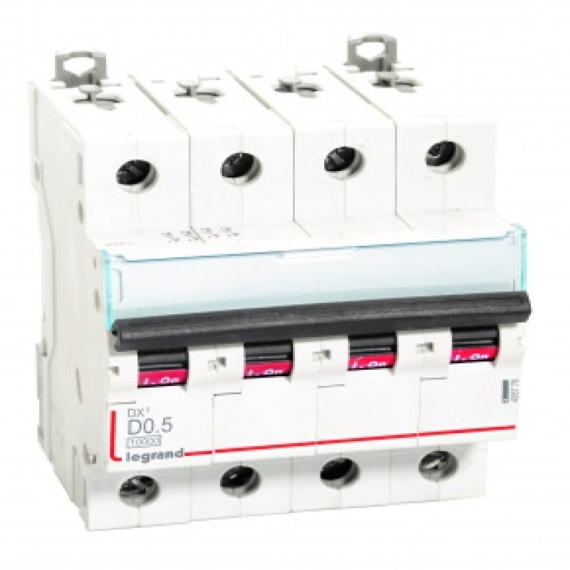 Legrand DX3 AC MCBs - D Curve Four Pole 415 V~ (0.5A)