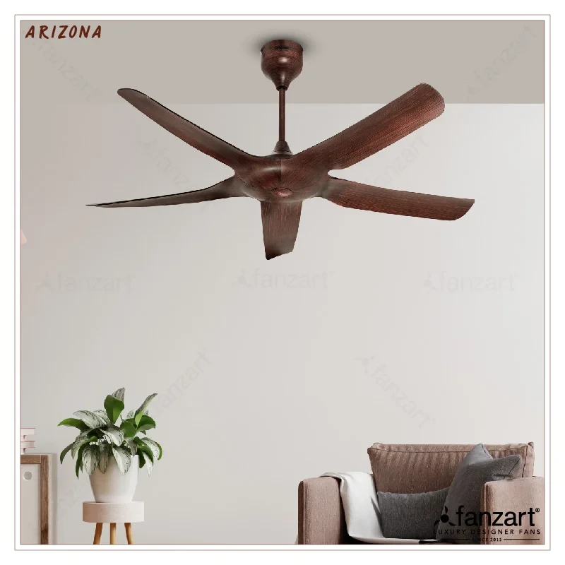 Fanzart Arizona Mahogany – 54″ Modern Wooden Fan with 5 ABS Blades in Dark Mahogany Finish BLDC Motor, Summer-Winter Feature, Remote Control