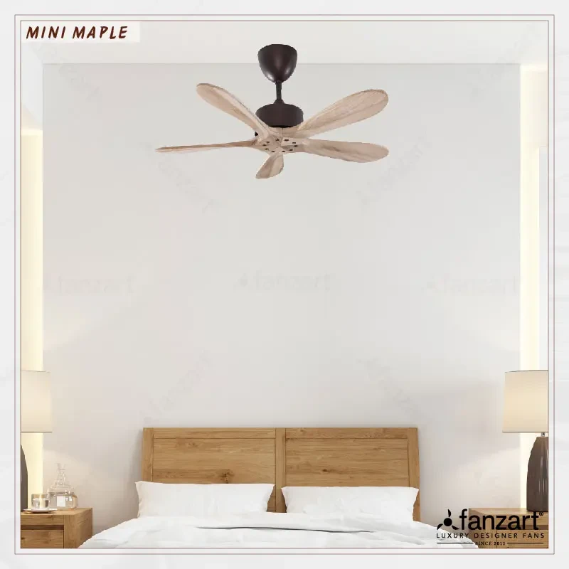 Fanzart Mini Maple- 36″ Contemporary fan with 5 x Customisable Natural Wood blades, AC motor, Summer-Winter feature