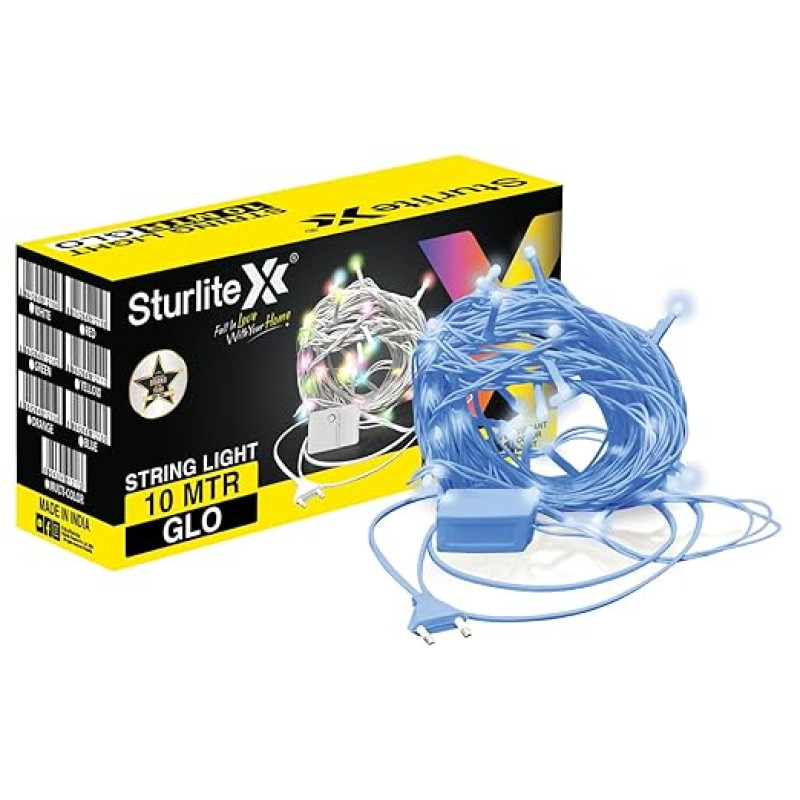 Sturlite GLO Decorative LED Light| 10 Meter Long String Light| 2 Prong Plug Connector| IP20 Protection Serial Set Perfect for Indoor & Outdoor (Blue)