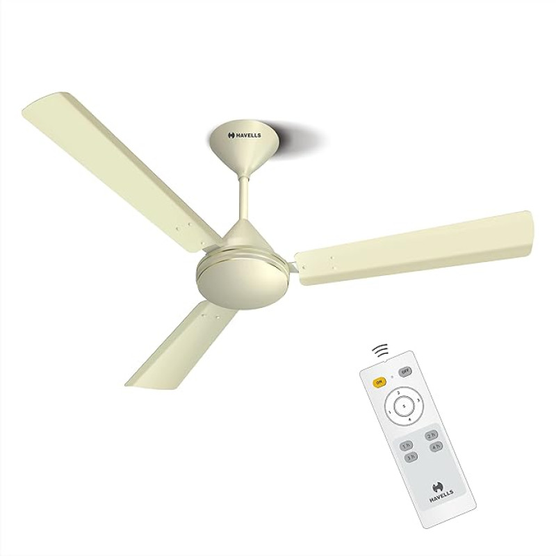 Havells 1200mm Efficiencia Prime BLDC Motor Ceiling Fan | 5 Star with Remote (Pack of 1, Bianco)
