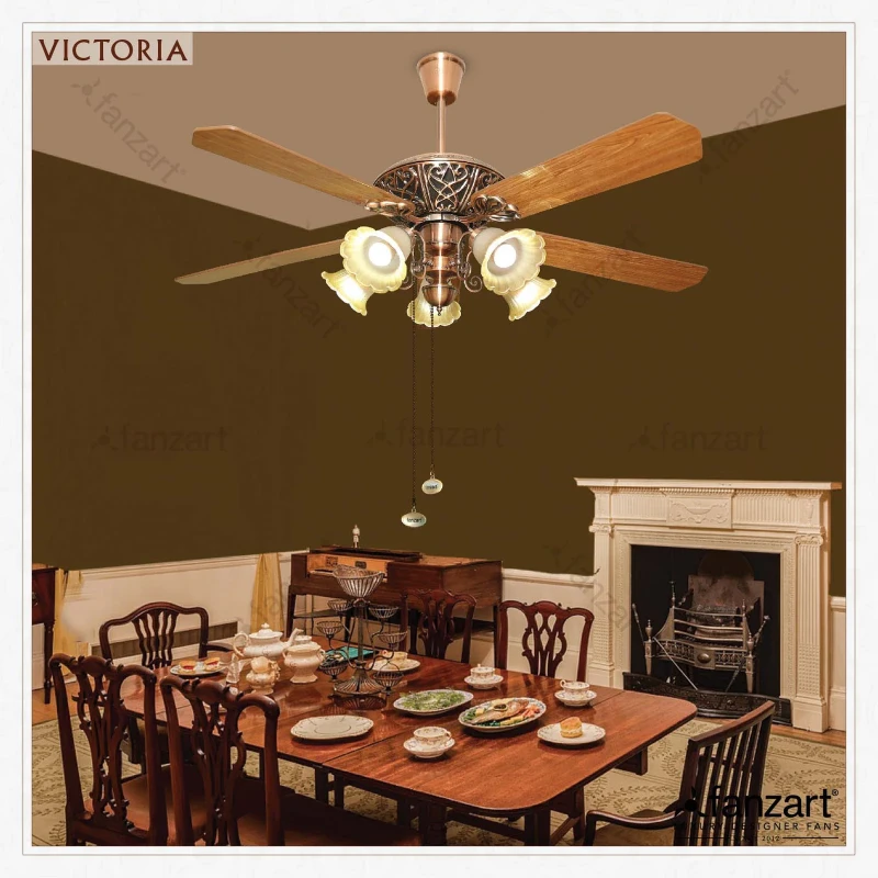 Fanzart Victoria – 60″ Classical fan with 5 x Dual Coloured Reversible blades with Remote
