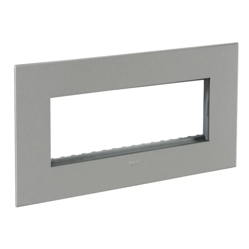 Legrand Arteor Square Cover Plate w Overmoulded Frame 8 Module (Magnesium & Champagne)