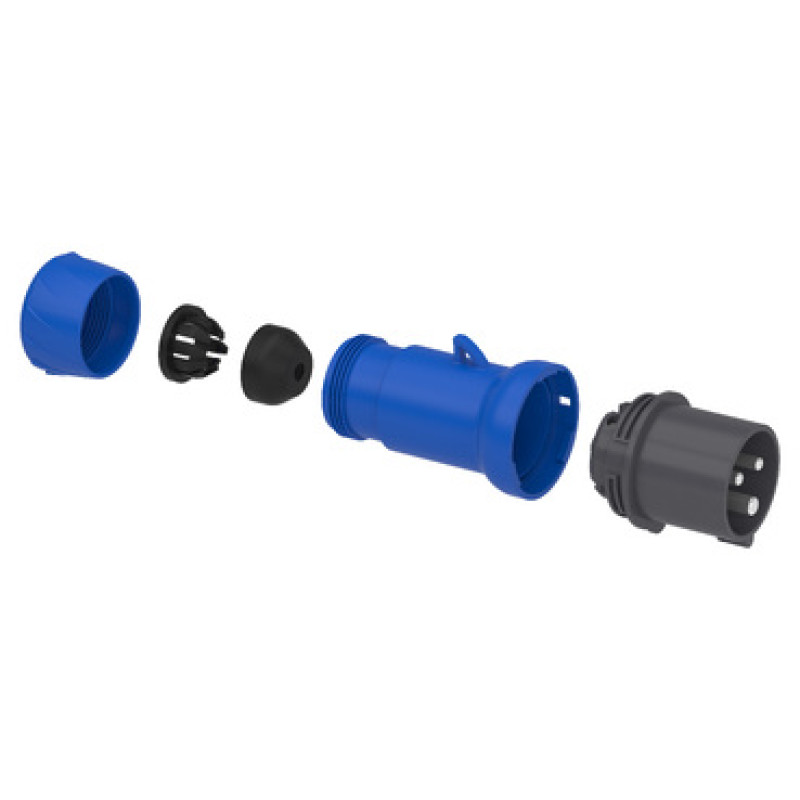Schneider - 16 A - 2P + E Wander plug straight - IP44 200...250 V AC   (PKE16M423)