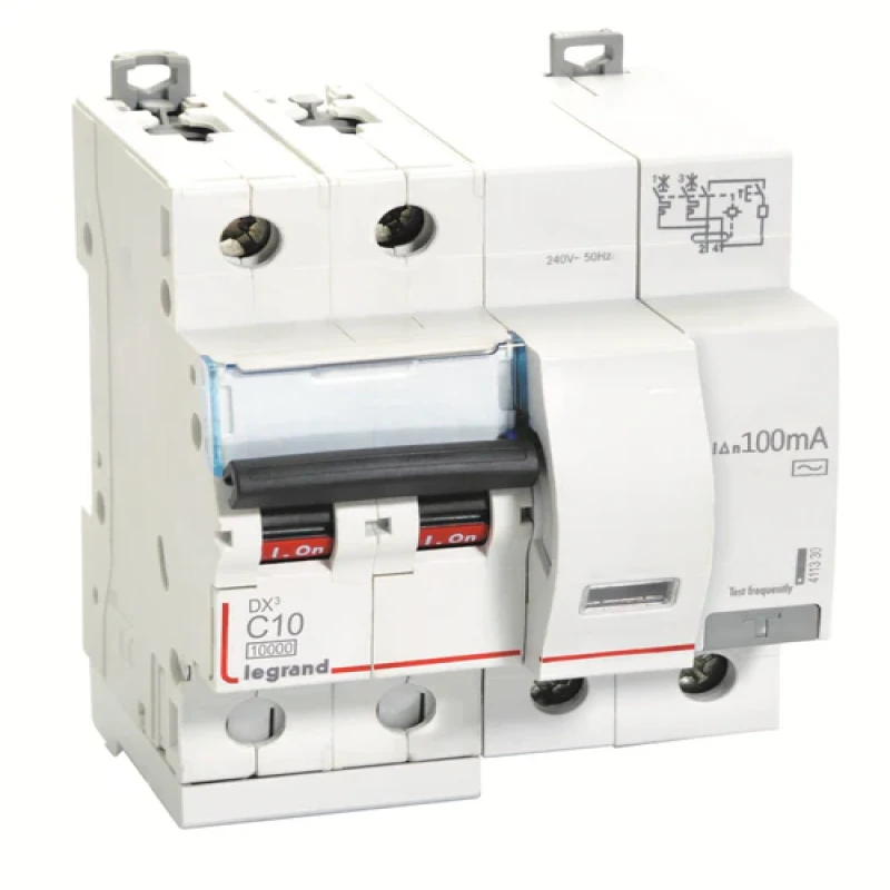 Legrand DX3 RCBOs - Double Pole 240 V~ (10A - 100mA) Type - AC