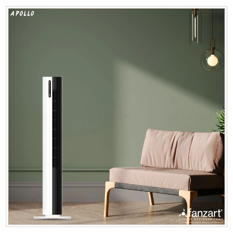 Fanzart  Apollo White – Bladeless Tower Fan with Built-in Electronic sterilization function, 90° Oscillation, Smart Touch LED Control Panel, Remote Control