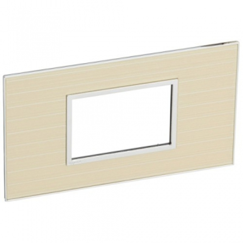 Legrand Arteor Graphic Square Cover Plate w Overmoulded Plate for Shaver Socket 3 Module