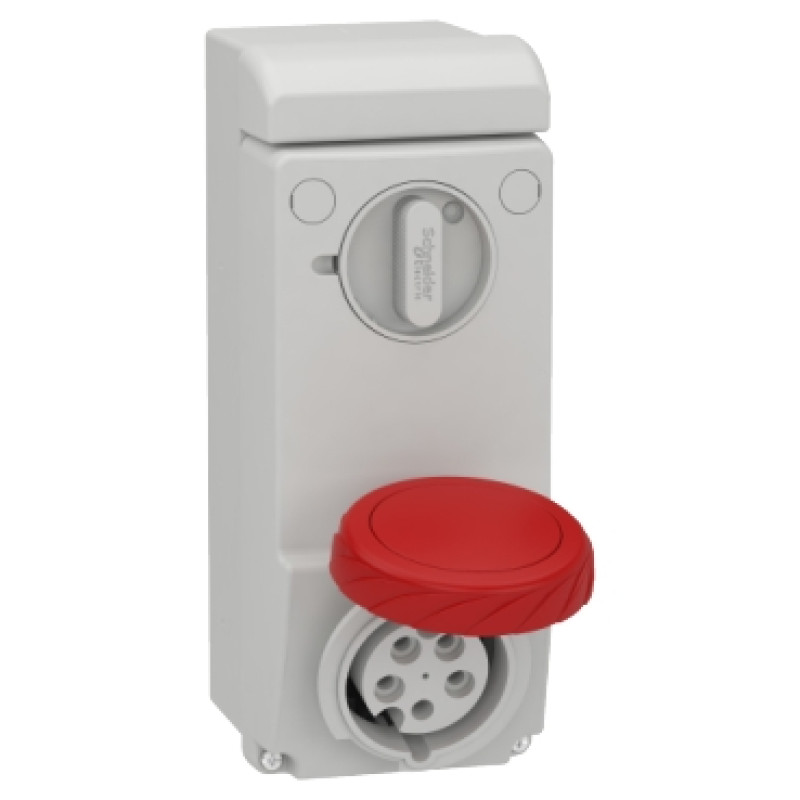Schneider 16 A - 3P + N + E interlocked socket IP65 - 380...415 V AC - wall (83086)