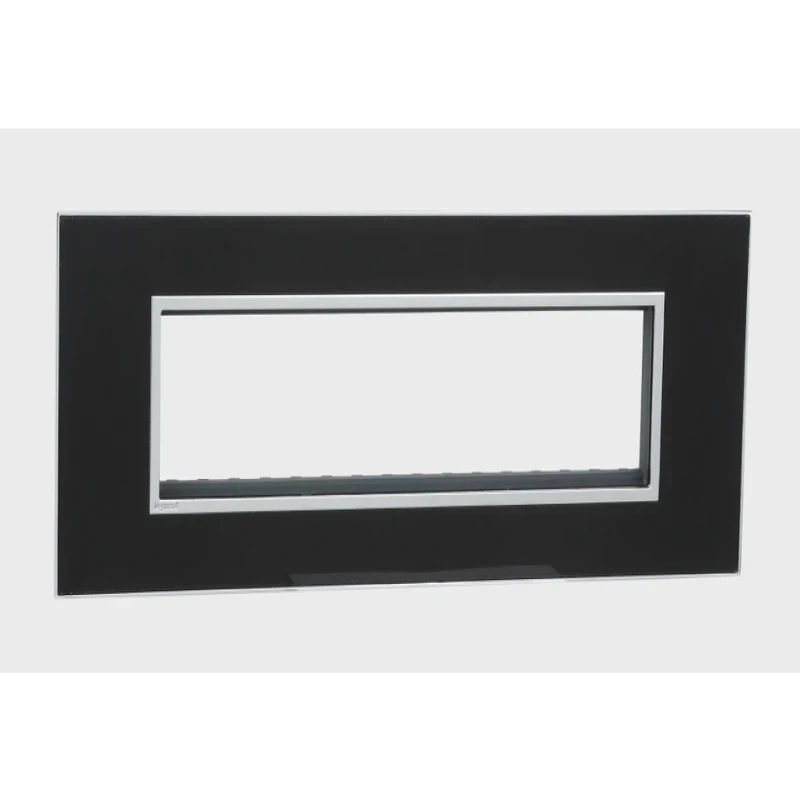 Legrand Arteor Mirror Finish Square Cover Plate w Overmoulded Frame 8 Module (Mirror Black & Mirror White)