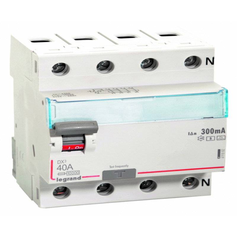 Legrand DX3 RCCBs - Four Pole 415 V~ (40A - 300mA) Type -AC