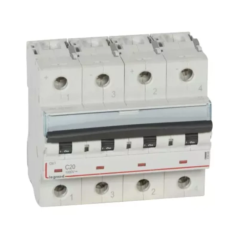 Legrand DX3 for Photovoltaic applications - 1000V 20A Circuit Breakers (DC MCBs)
