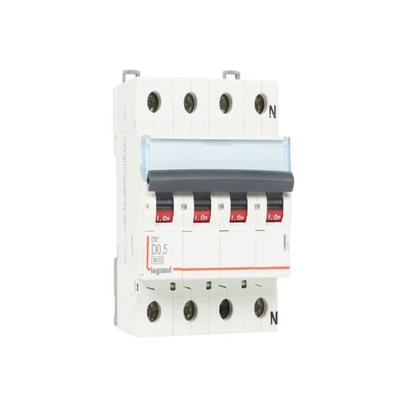 Legrand DX3 AC MCBs - D Curve Triple Pole + Neutral 415 V~ (0.5A)