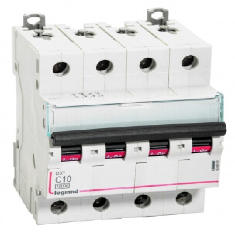 Legrand DX3 AC MCBs - C Curve Four Pole 415 V~ (10A)