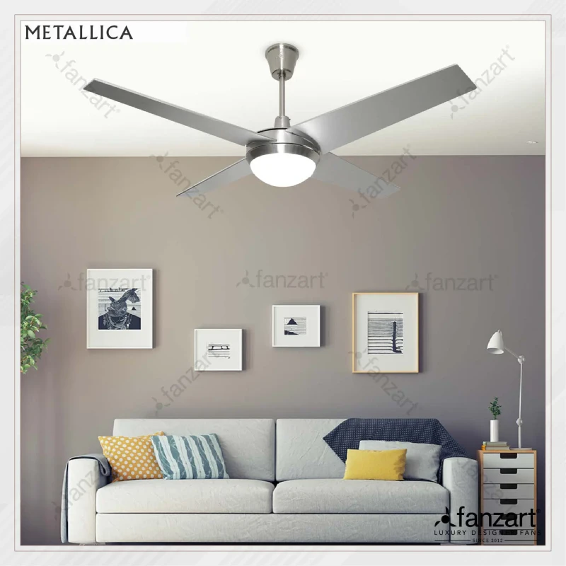 Fanzart Metallica- 52″ Industrial Refined fan with 4 x Special blades, Multi Coloured LED and Remote Control