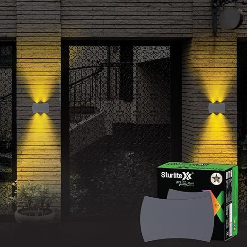 Sturlite Mystic 5Watt 2-Way LED Wall Light| 3K Color Temperature| Corrosion & Scratch Resistant| Aluminum Body with IP65-Weather Protection| Indoor & Outdoor Wall Mount Decorative Light - Pack of 1