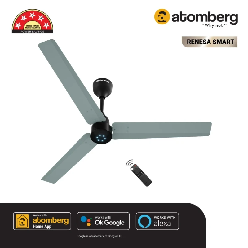 Atomberg Renesa Smart 1200 mm BLDC Ceiling Fan with IoT, Remote Control & LED Indicators