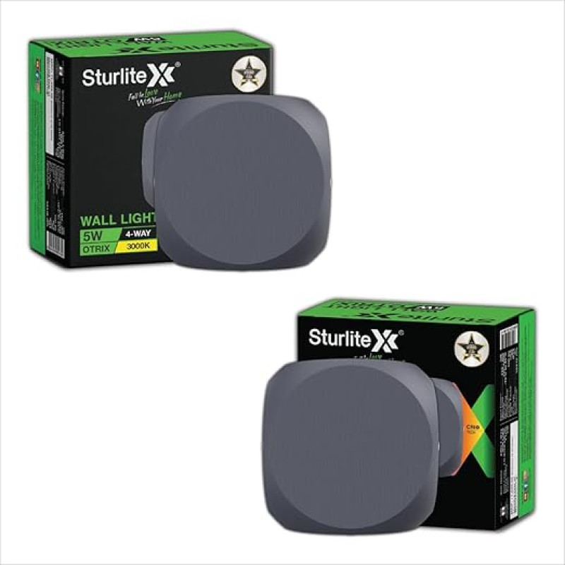Sturlite Otrix 5Watt 4-Way LED Wall Light| 3K Color Temperature| Corrosion & Scratch Resistant| Aluminum Body with IP65-Weather Protection| Indoor & Outdoor Wall Mount Decorative Light - (Pack of 2)