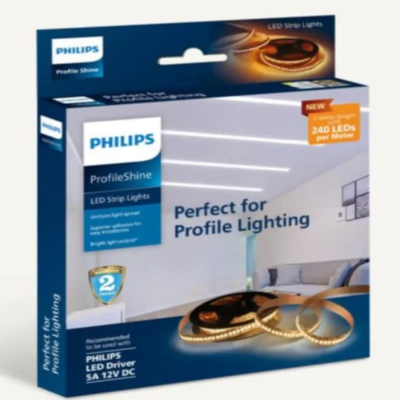 PHILIPS Led Strip Polycarbonate Profile Shine 240 LEDs (Nw), 5 Meters, White