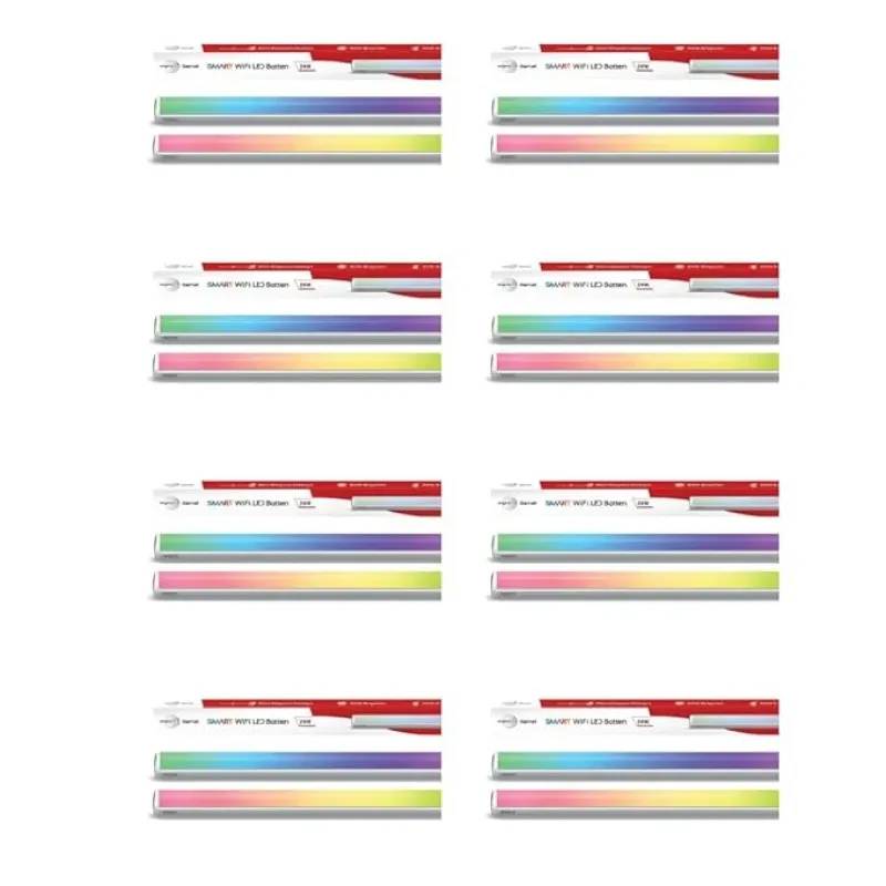 wipro Next Smart Wi-Fi 24W CCT+RGB LED Batten | 16 Million Colours | White Tunable | Dimmable |Scheduling |Scene Creation |Smart Grouping of Lights |Amazon Alexa & Google Asst. Compatible |Pack of 8
